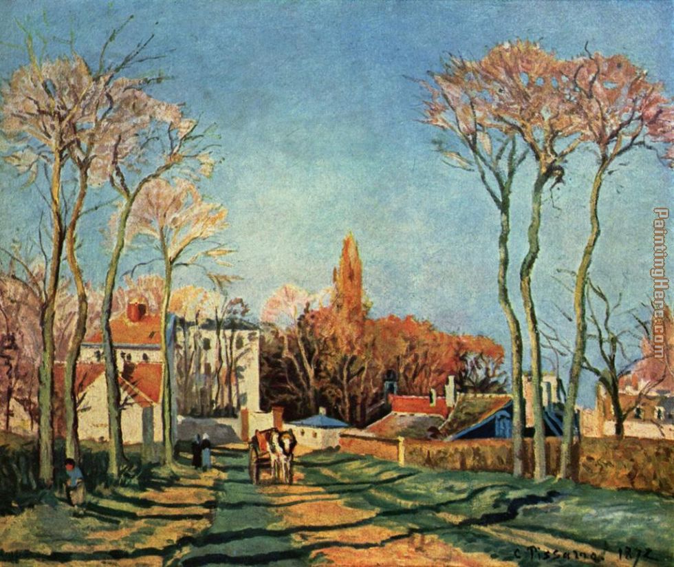 Entree du village de Voisins 1872 painting - Camille Pissarro Entree du village de Voisins 1872 art painting